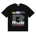 Rhude Big B Letter Racing Badge Patch‑Style Black Oversized T‑Shirt