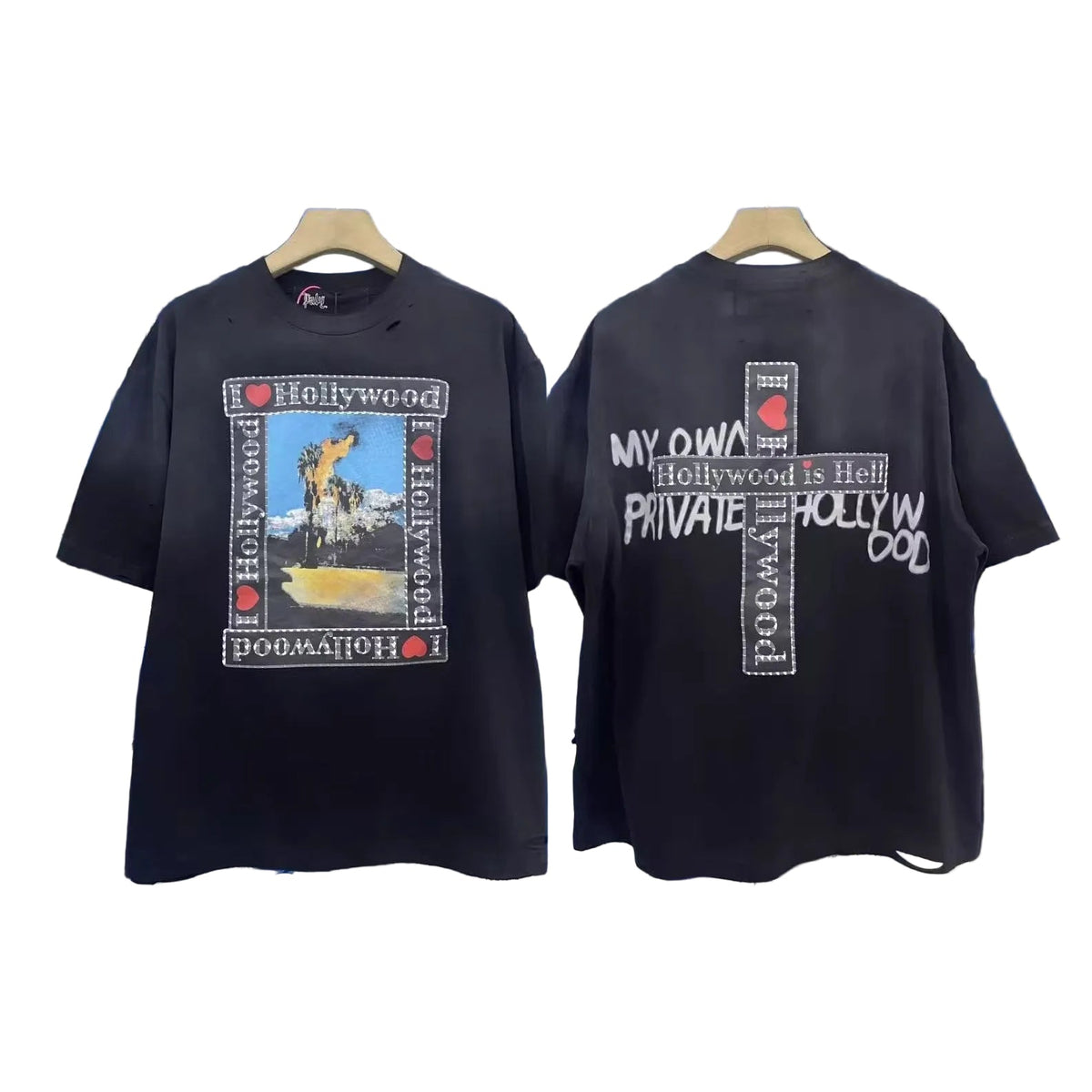 Paly Hollywood My Own Private Hollywood Graphic Crew Neck T Shirt