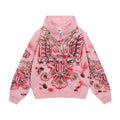 Vale Forever Valley Eagle Tattoo Zip Hoodie — Pink