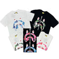 Bape Shark Camo Zip Graphic Oversized Tee Streetwear Unisex