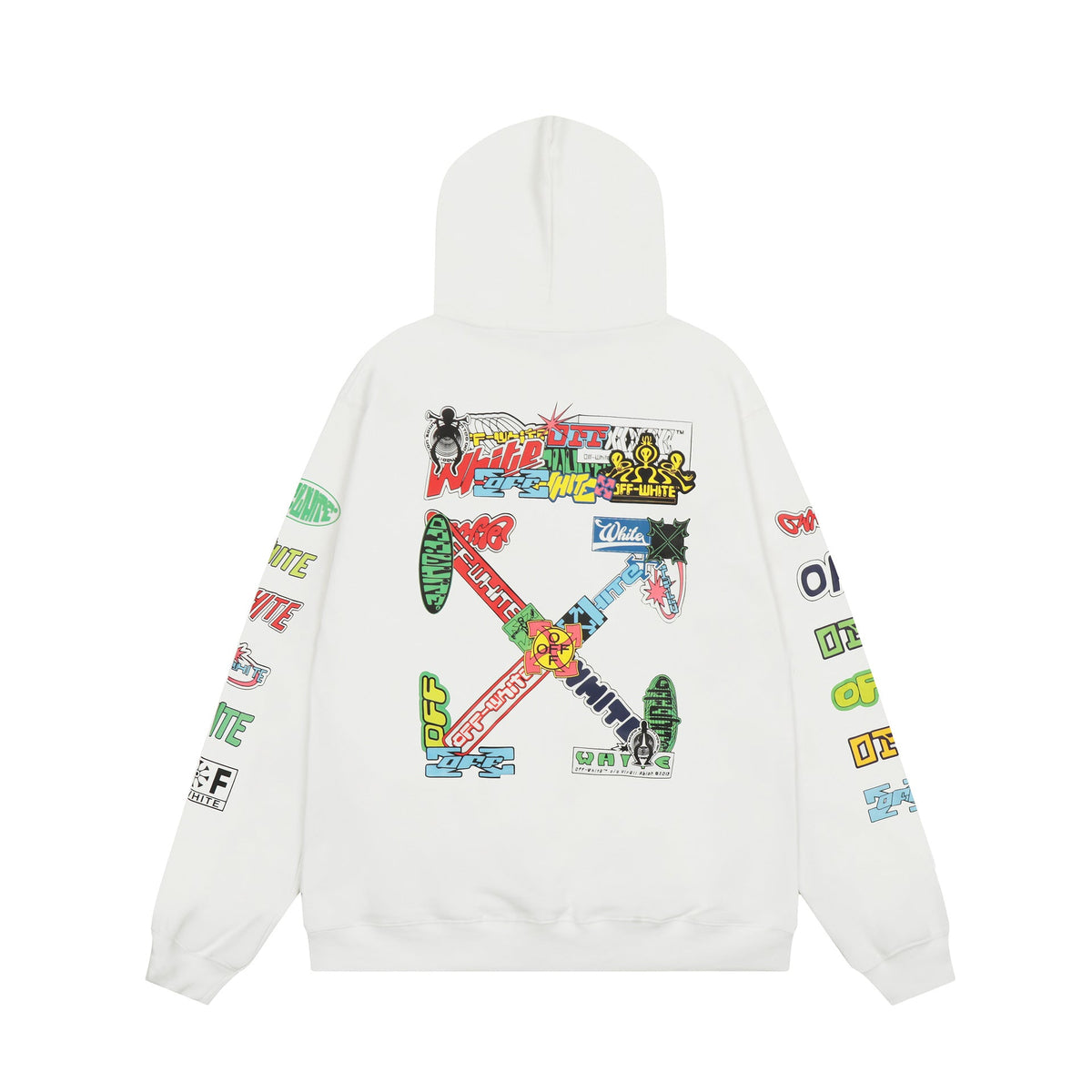 Off‑White Multi‑Arrow Abstract Graphic Oversized Hoodie Streetwear