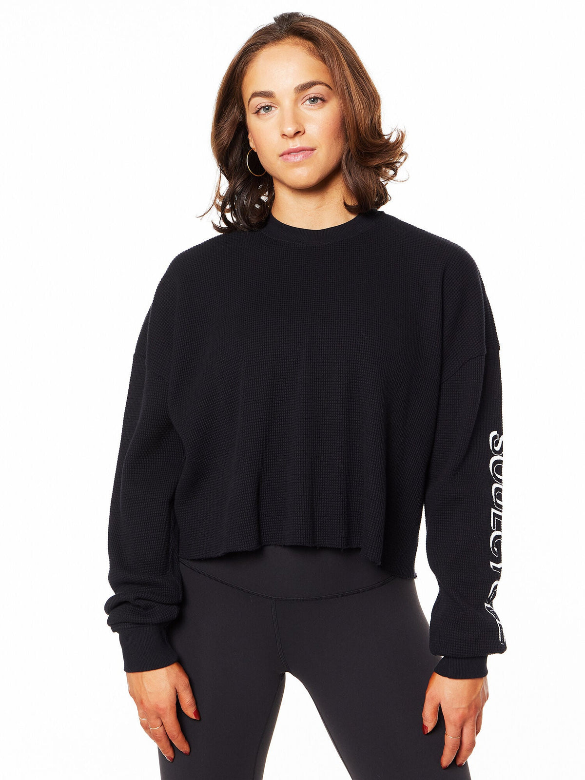 BLACK WAFFLE LONG SLEEVE