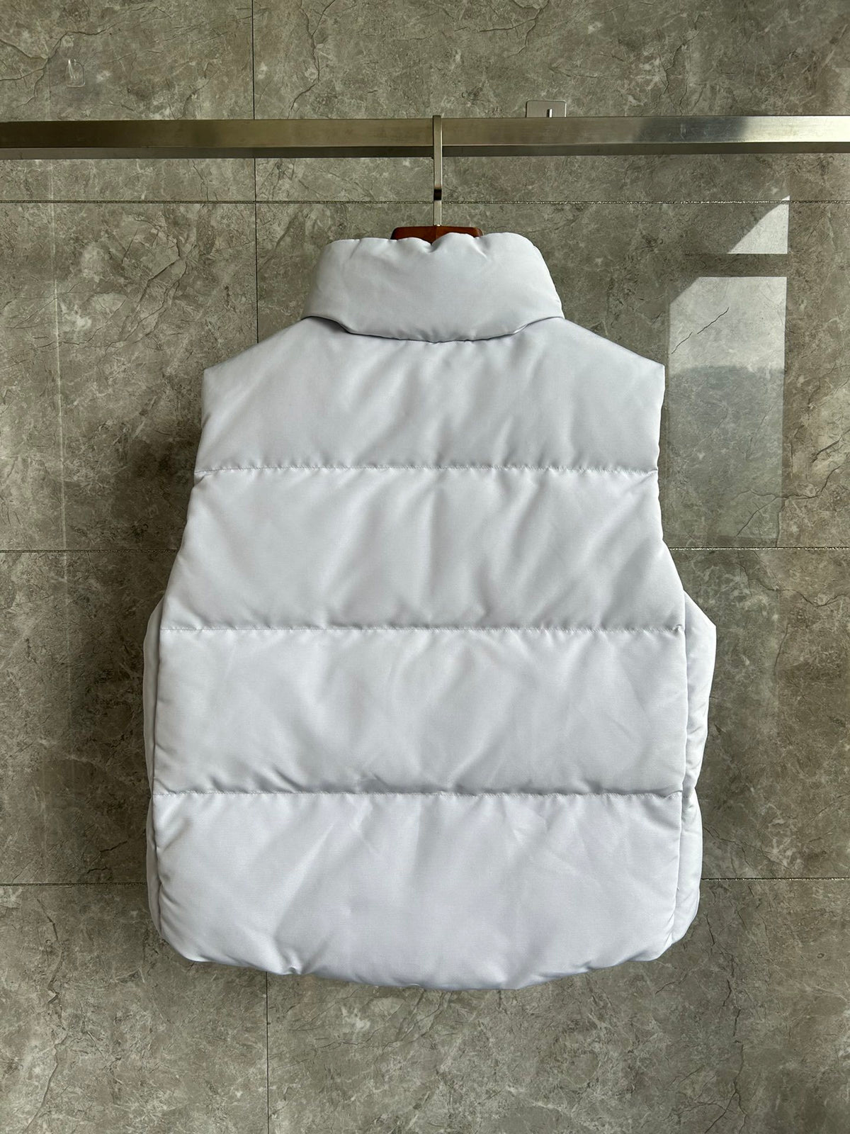 Canada Goose White Quilted Puffer Vest with Black Details