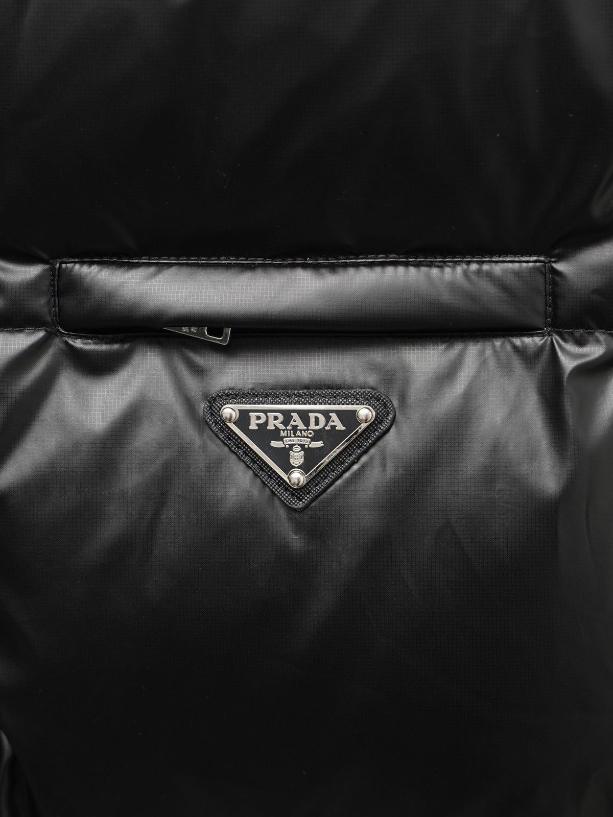 Prada Black Quilted Puffer Vest with Stand Collar