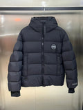 Canada Goose Charcoal Hooded Quilted Puffer Jacket