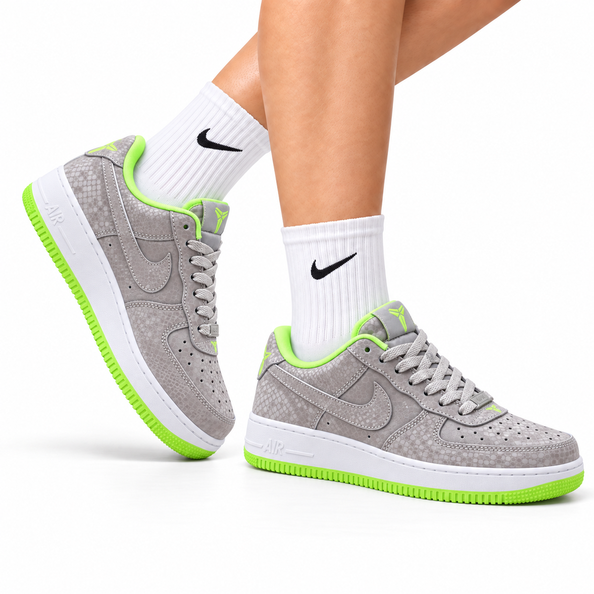 Nike Air Force 1 Low Gray Volt Unisex Sneakers Style 15