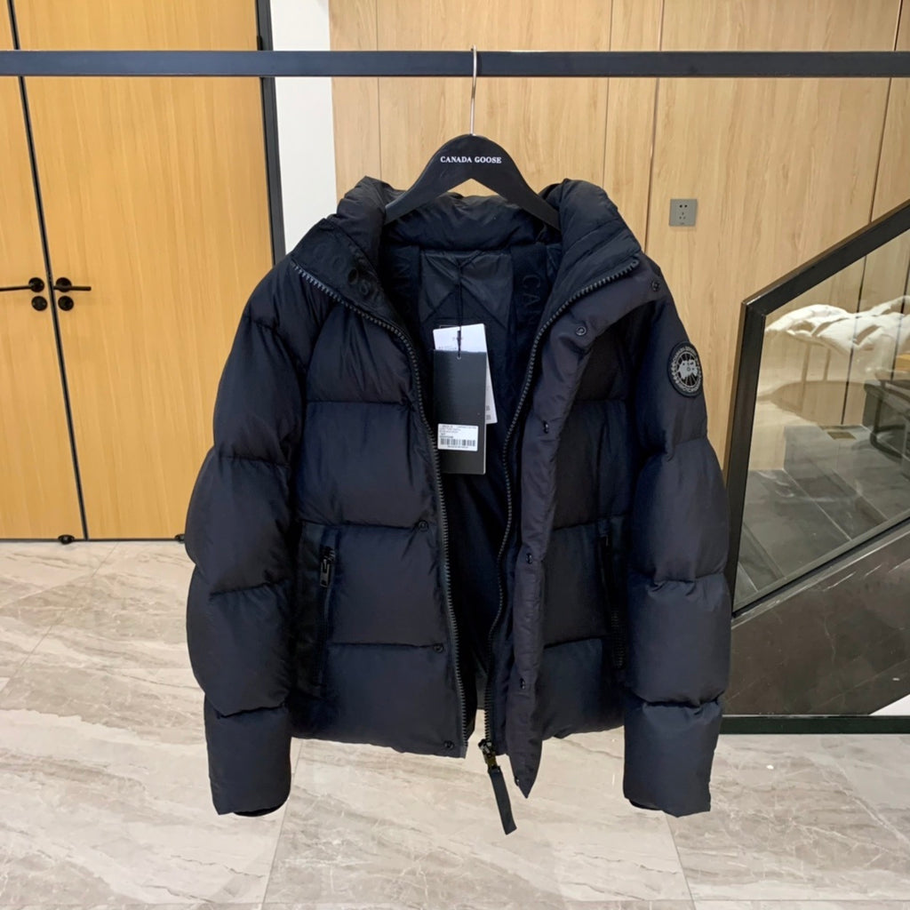 Canada Goose Black Hooded Quilted Puffer Jacket