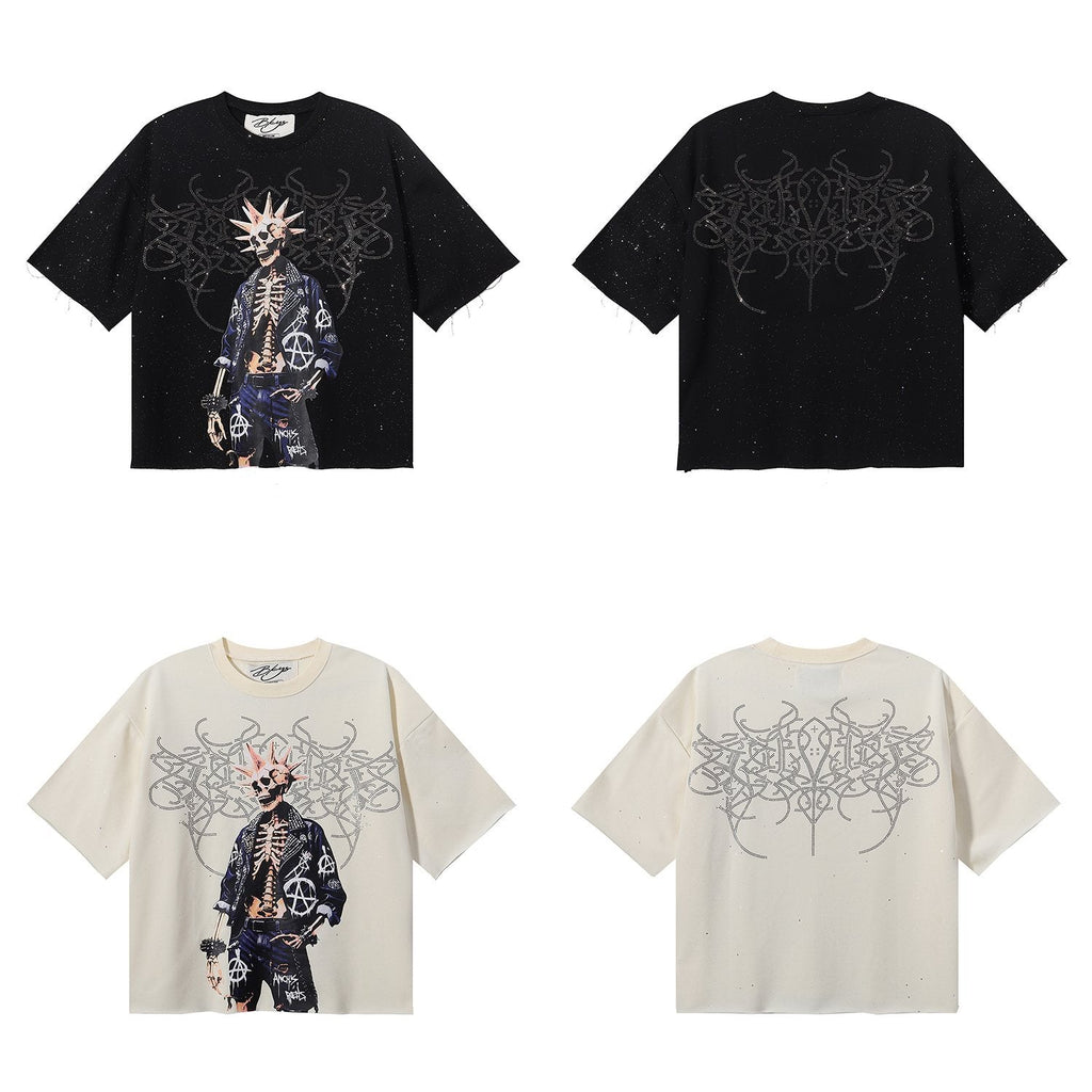 BKYS Revival Skeleton Rhinestone Graphic T-Shirt