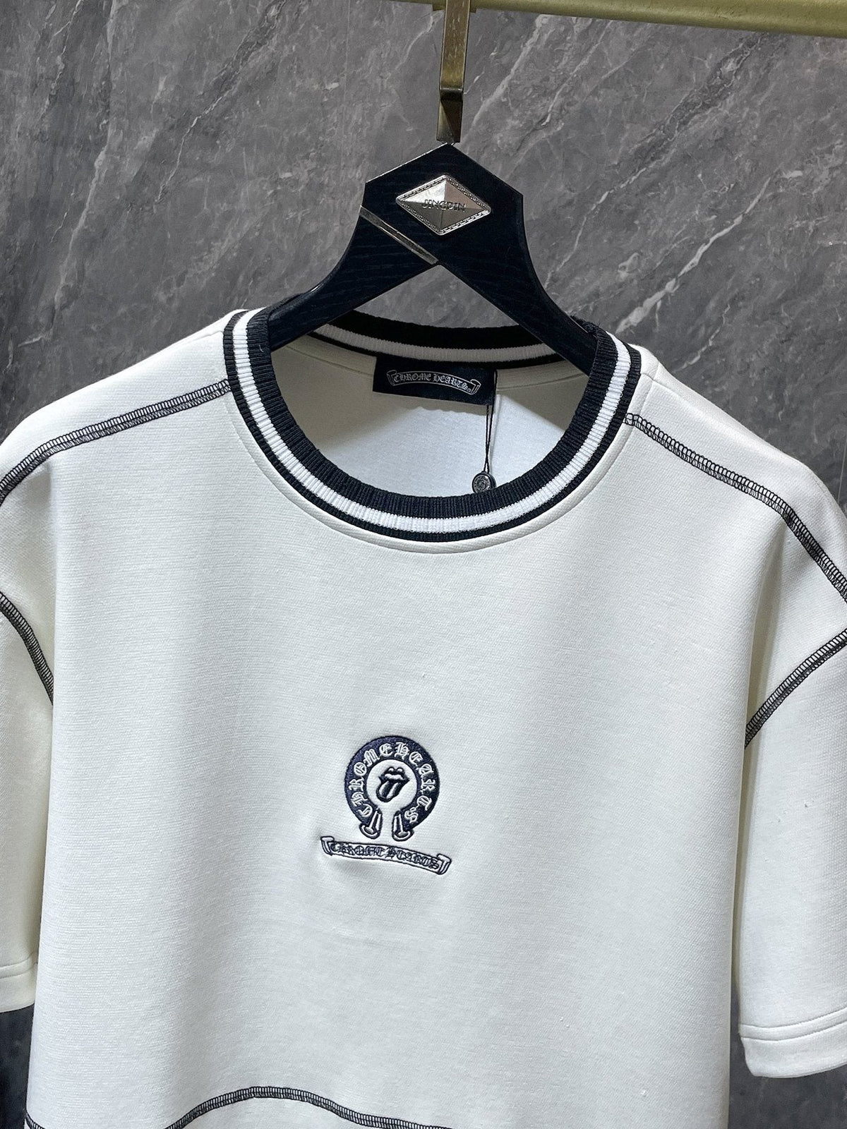 Chrome Hearts Off White Contrast Stitch T-Shirt