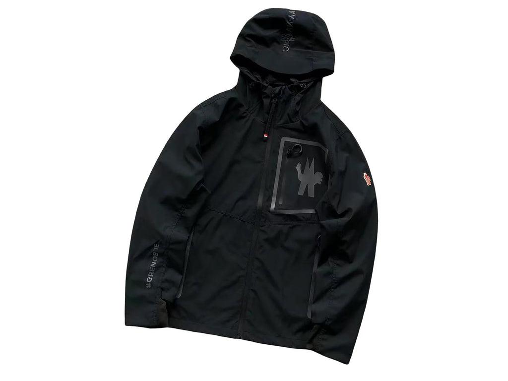Moncler Grenoble Black Graphic Hooded Jacket