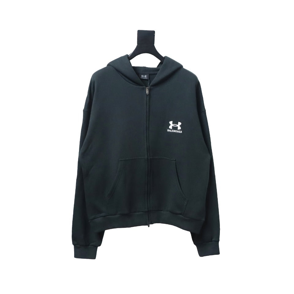 Balenciaga x Under Armour Zip Up Hoodie Black/White