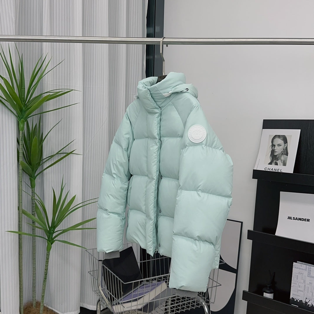 Canada Goose Mint Green Hooded Quilted Puffer Jacket