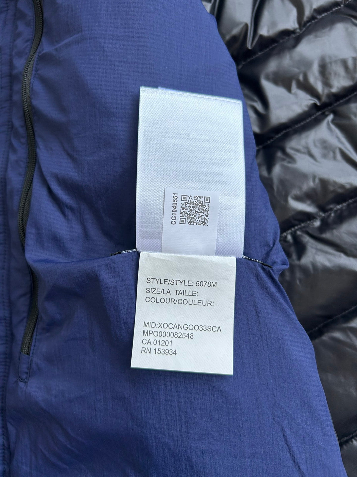 Canada Goose Navy Hooded Quilted Puffer Jacket