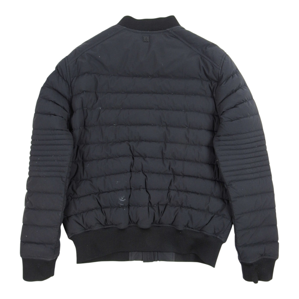 Dark Charcoal Quilted Zip-Up Bomber Jacket