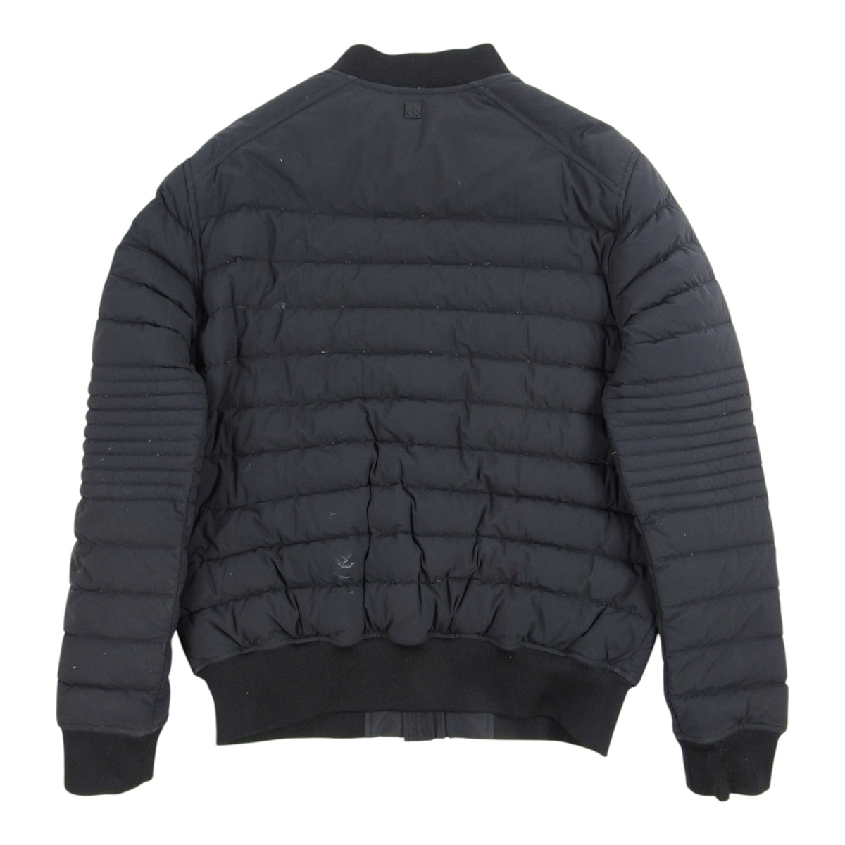 Dark Charcoal Quilted Zip-Up Bomber Jacket