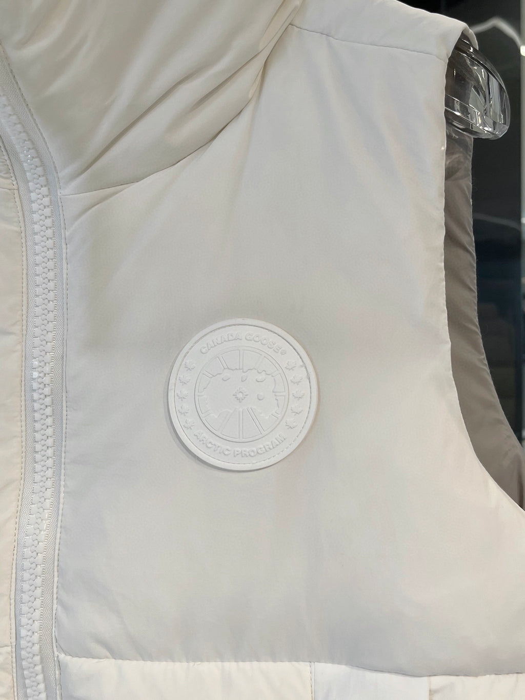 Canada Goose White Tonal-Logo Stand-Collar Puffer Vest