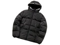 Moncler Black Hooded Puffer Jacket with Logo-Lettered Hood