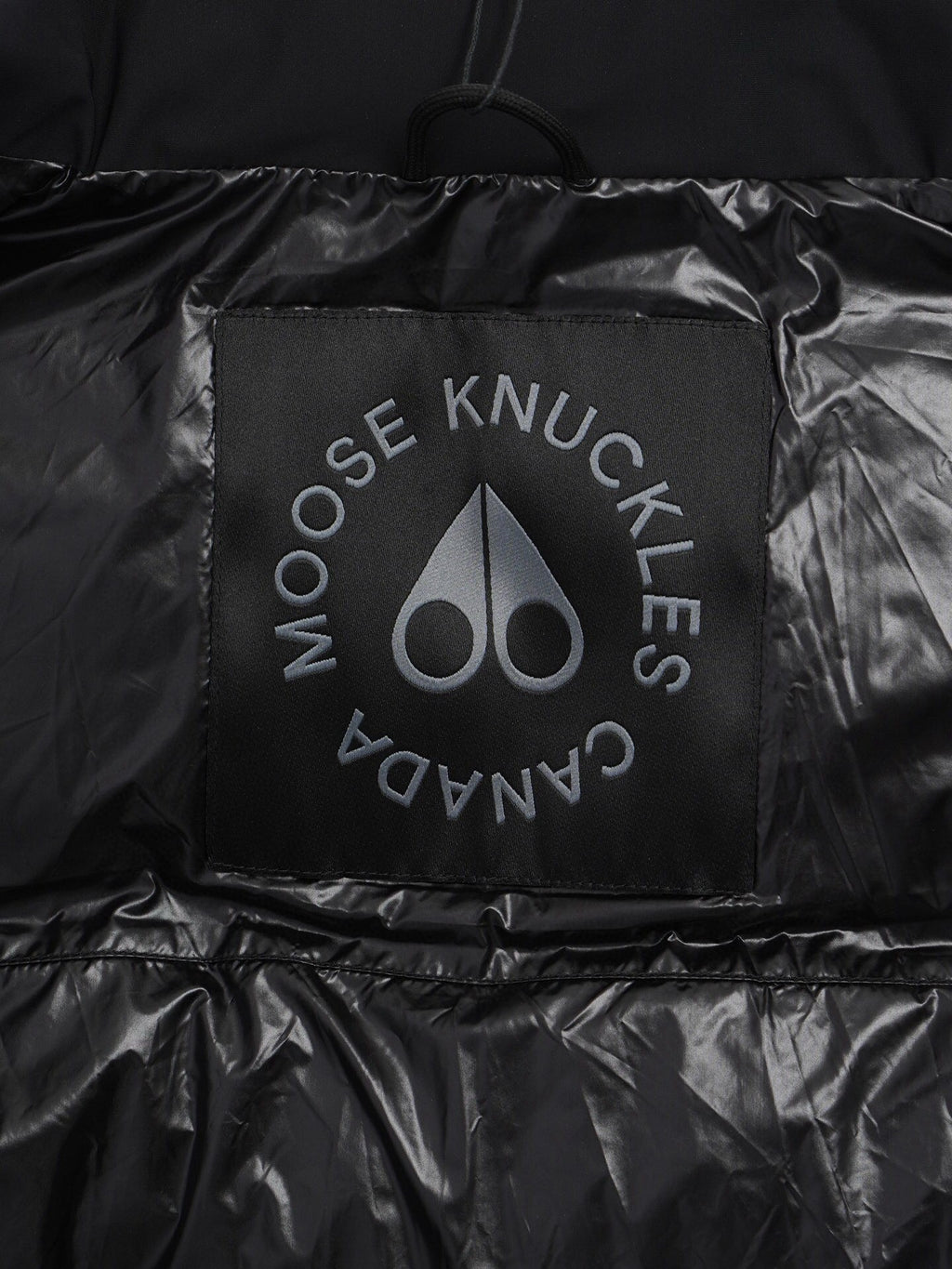 Moose Knuckles Black Stand-Collar Puffer Vest with Chest Logo