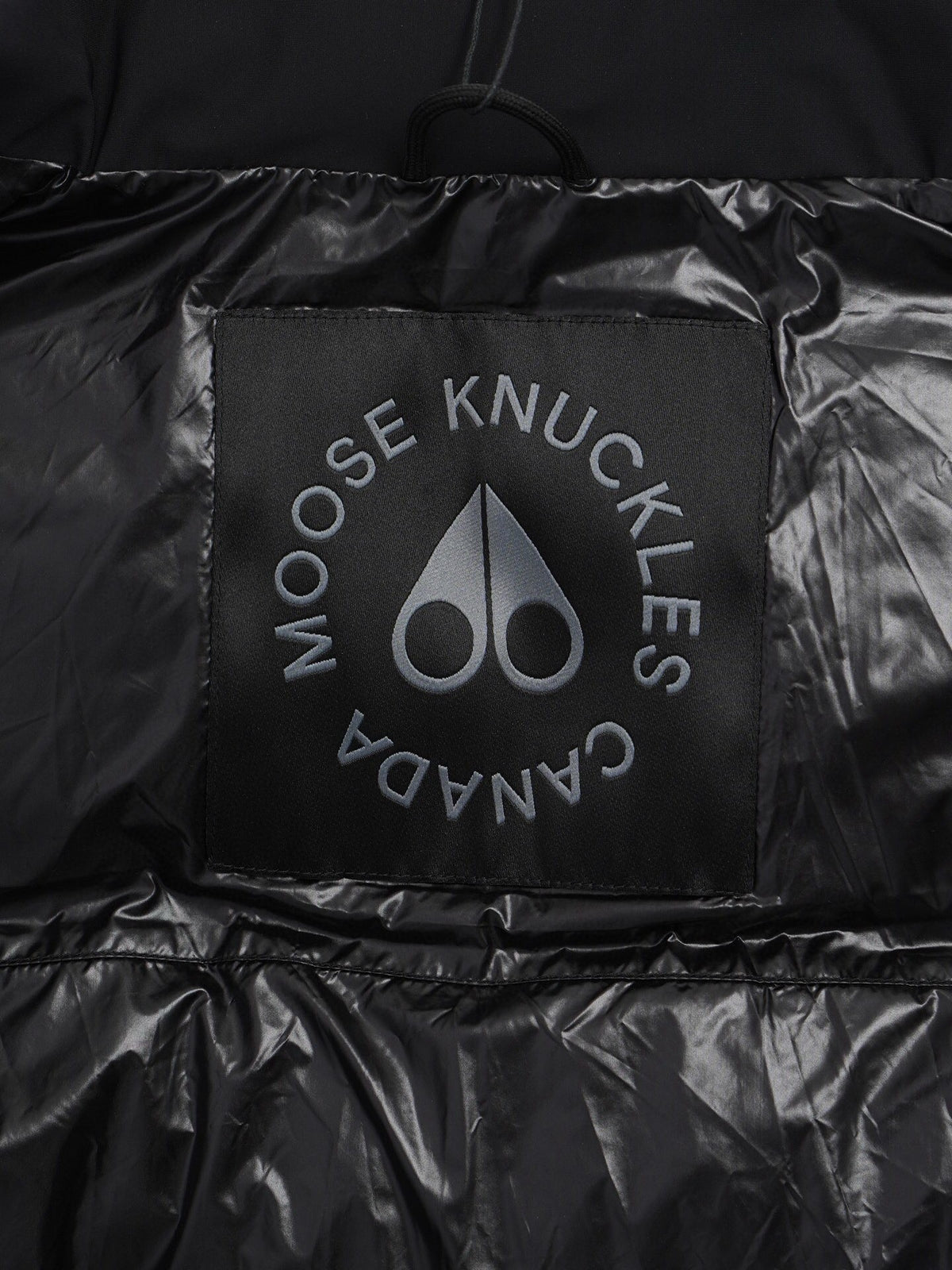 Moose Knuckles Black Stand-Collar Puffer Vest with Chest Logo