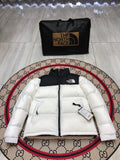 The North Face White & Black Colorblock Puffer Jacket