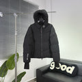 Moncler Black Hooded Puffer Jacket with Extended Cuffs