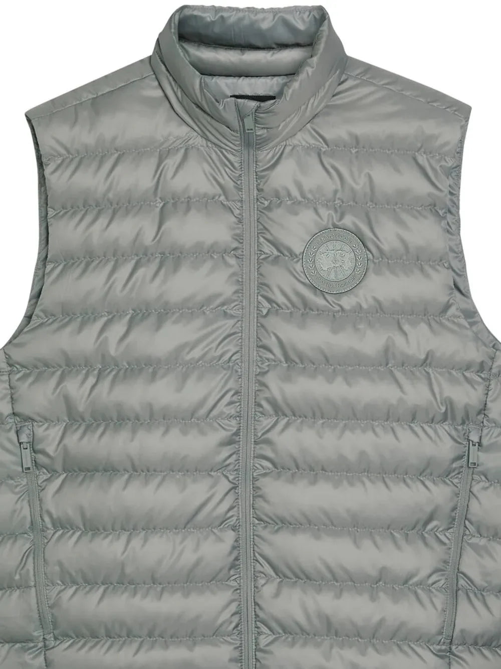 Canada Goose Silver Grey Quilted Puffer Vest with Stand Collar