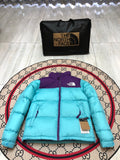 The North Face Turquoise & Purple Colorblock Puffer Jacket