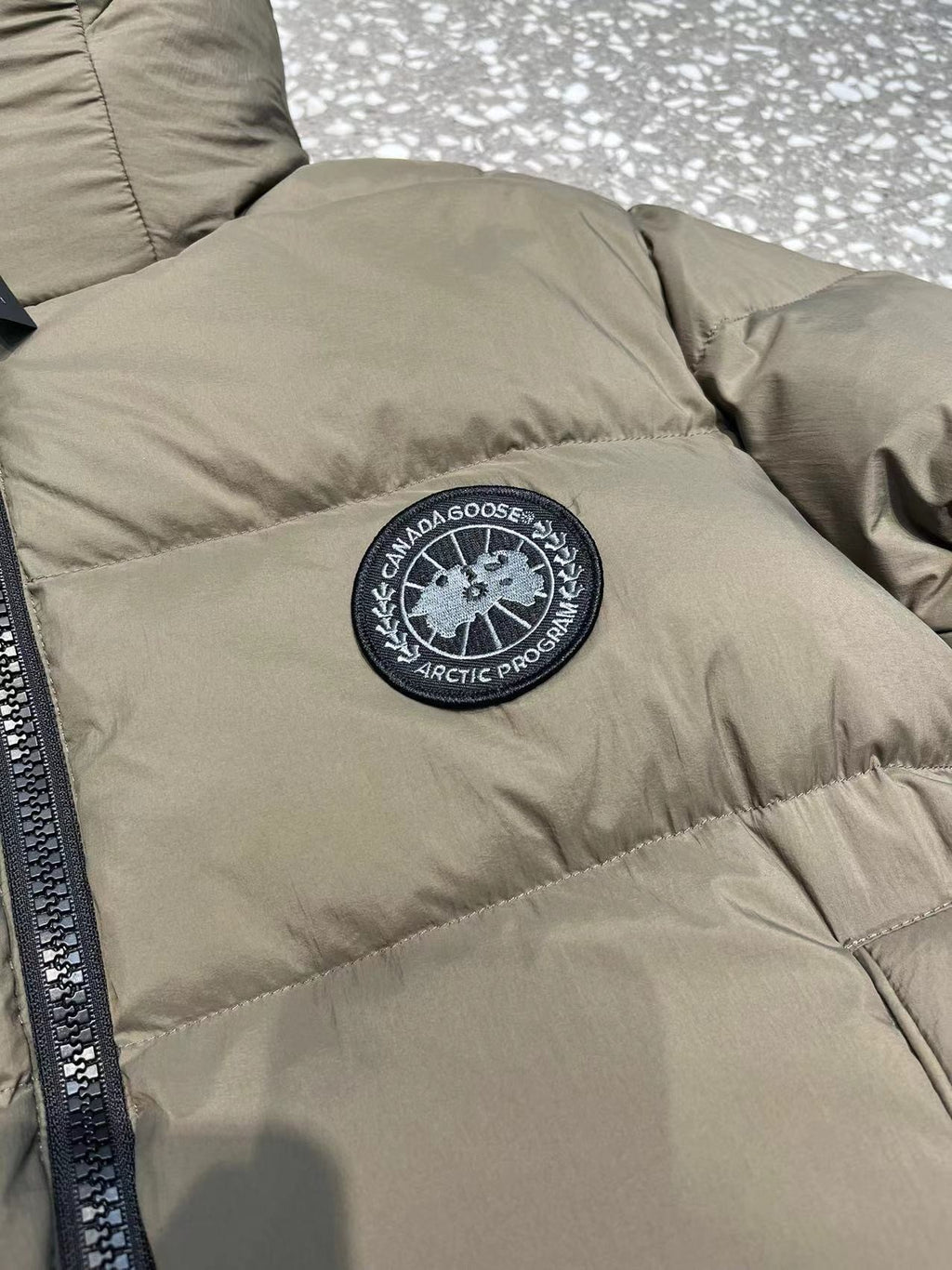 Canada Goose Khaki Hooded Quilted Puffer Jacket