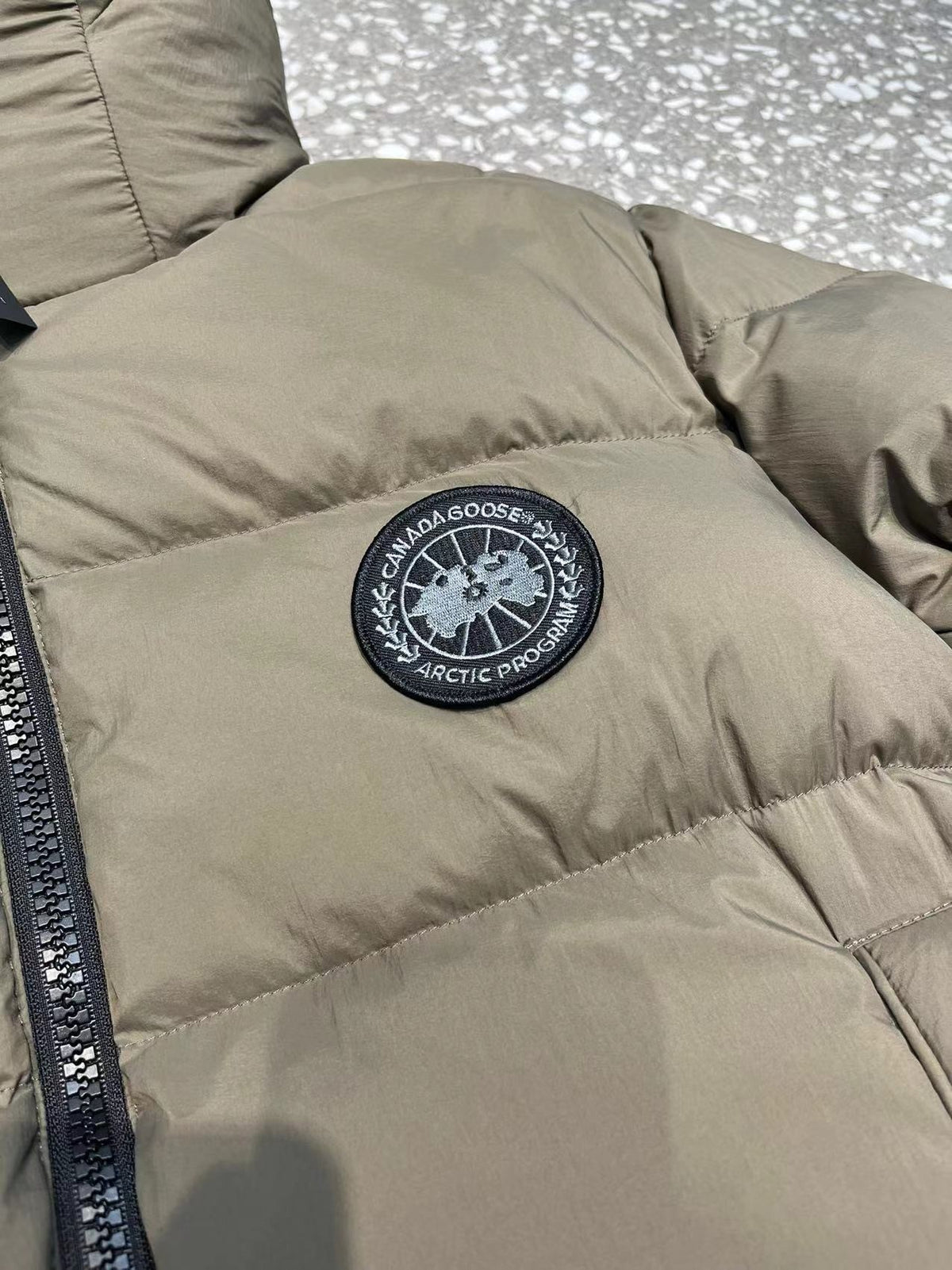Canada Goose Khaki Hooded Quilted Puffer Jacket