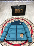The North Face Teal Blue & Navy Colorblock Puffer Jacket