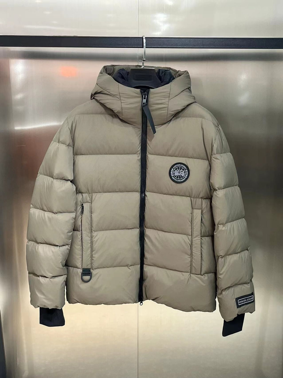 Canada Goose Khaki Hooded Quilted Puffer Jacket