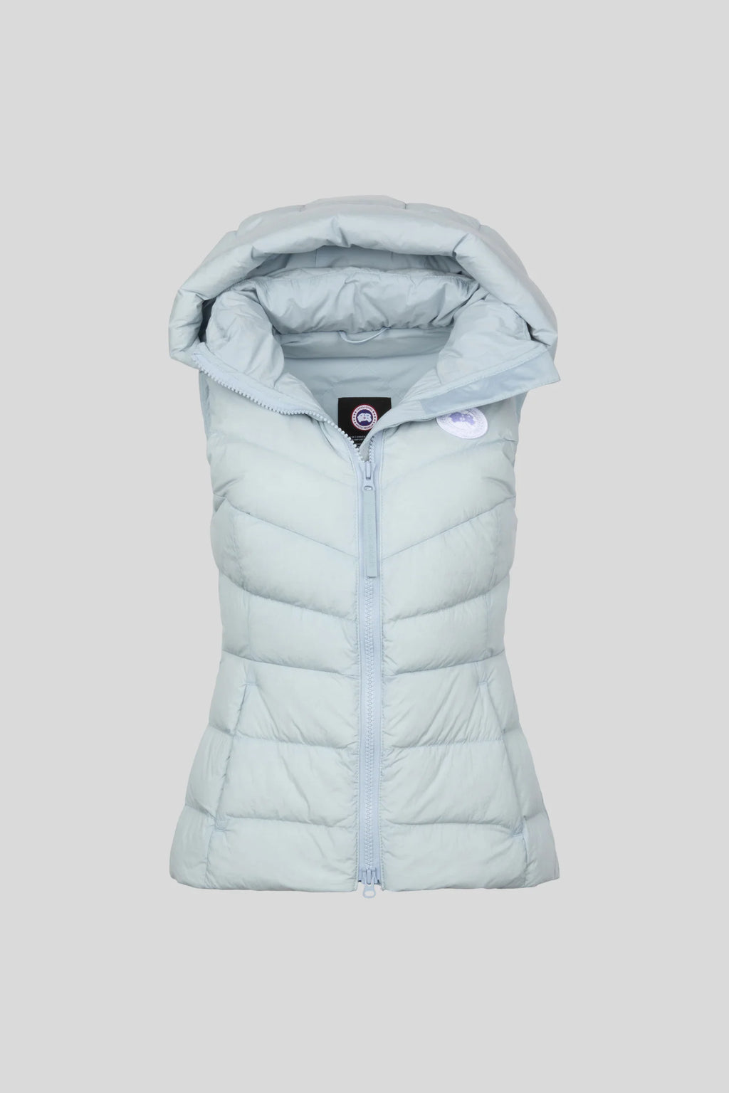 Canada Goose Pale Blue Hooded Quilted Puffer Vest