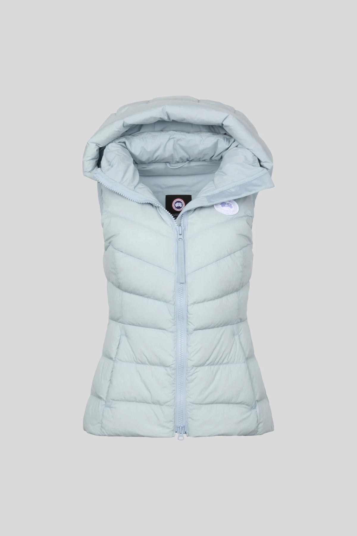 Canada Goose Pale Blue Hooded Quilted Puffer Vest