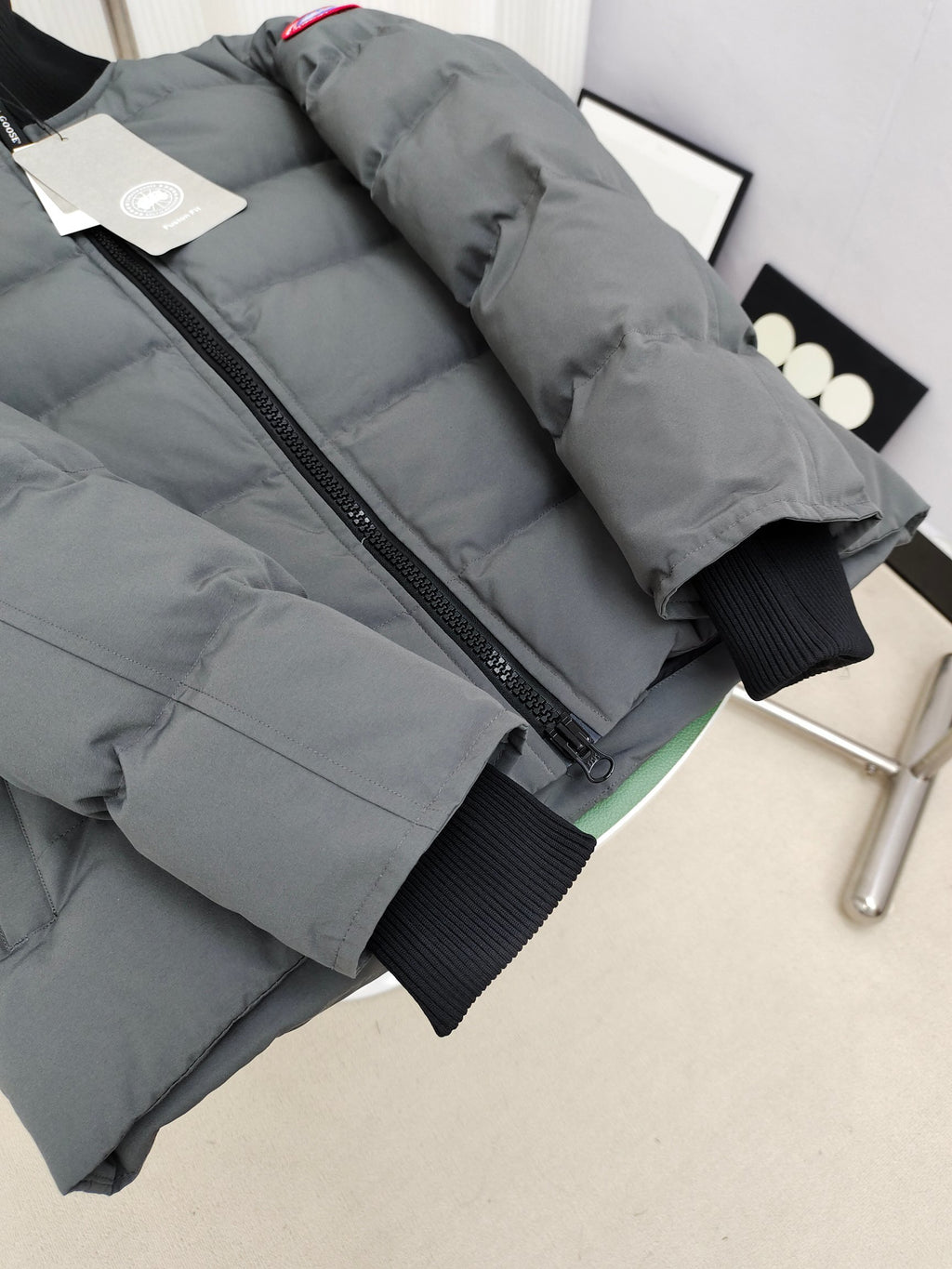 Canada Goose Grey Stand-Collar Puffer Jacket