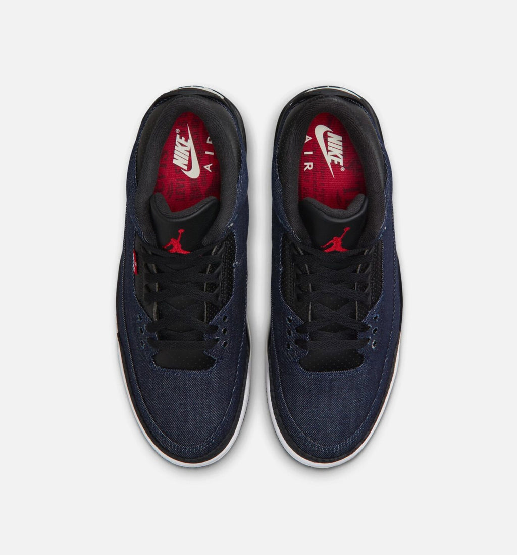 Air Jordan 3 x Levi's Indigo & Gym Red Men's Lifestyle Shoes - Denim/Black/Sail