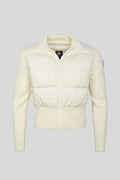 Canada Goose Cream Cropped Zip-Up Jacket with Quilted Panels