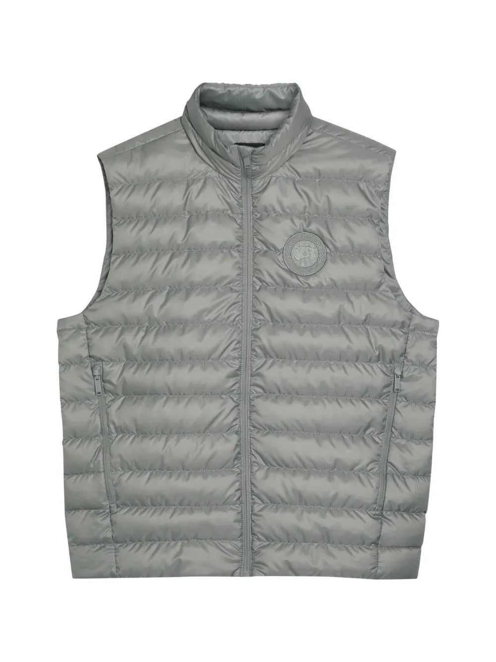 Canada Goose Silver Grey Quilted Puffer Vest with Stand Collar
