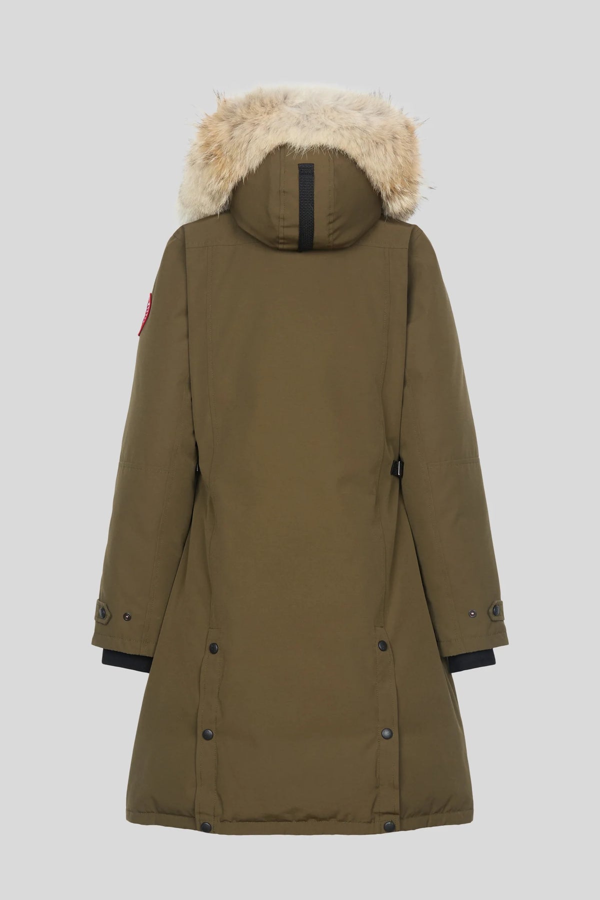 Canada Goose Olive Green Fur-Trim Hooded Long Parka