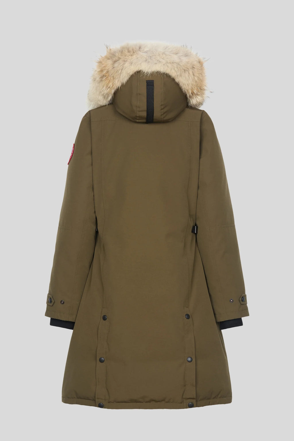 Canada Goose Olive Hooded Parka with Plush-Look Trim