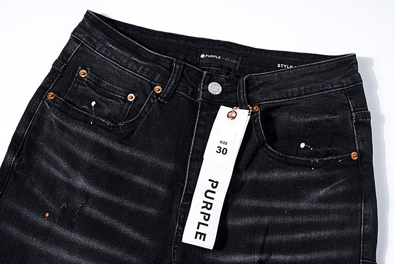 Purple Brand Paint-Splatter Distressed Jeans