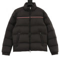 Moncler Black Contrast-Trim Stand-Collar Puffer Jacket
