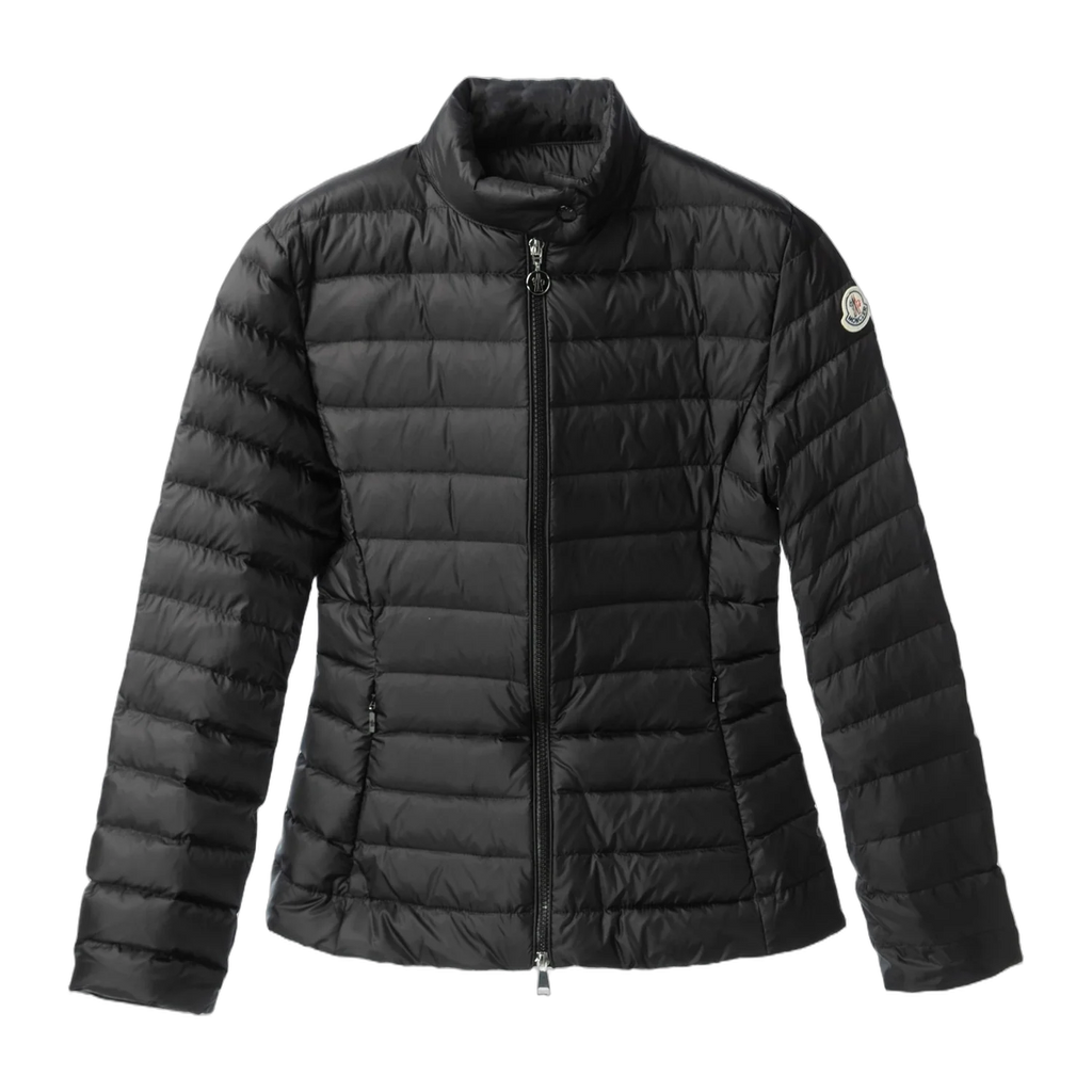 Moncler Black Quilted Puffer Jacket with Stand Collar