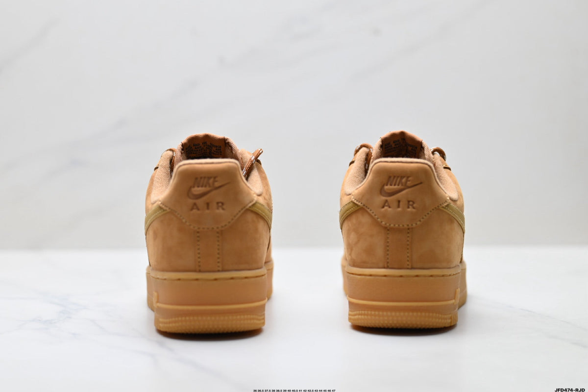 Nike Air Force 1 Low Wheat Tan Gum Unisex Sneakers Style 19