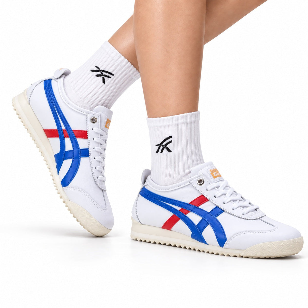 Onitsuka Tiger Retro Low Top White Blue Red Unisex Shoes Style 10