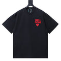 RS designed red heart T-shirt Black