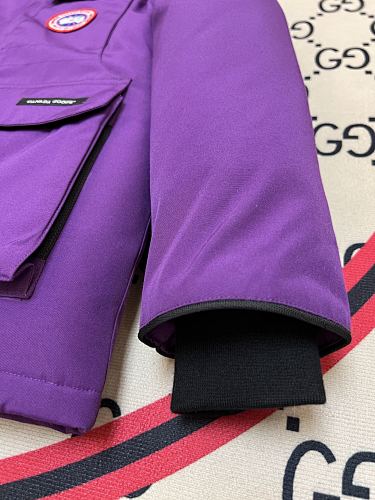 Canada Goose Purple Hooded Parka with Four Flap Pockets