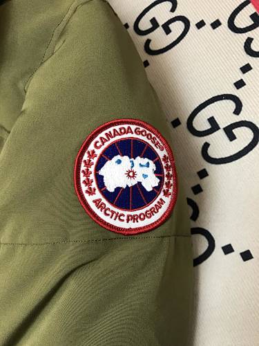 Canada Goose Olive Green Hooded Puffer Jacket