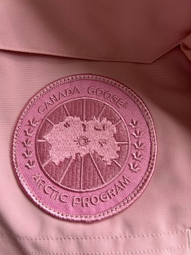 Canada Goose Dusty Pink Hooded Puffer Jacket with Flap Pockets