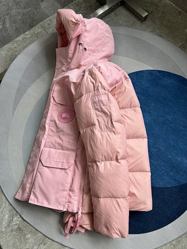 Canada Goose Pink Hooded Utility Jacket with Four Flap Pockets
