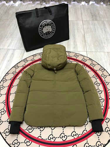 Canada Goose Olive Green Hooded Puffer Jacket
